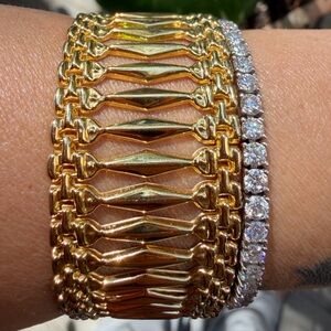 Vintage Jacmel Mauritius 18K Gold Vermeil 925 Wide Gate Link Bracelet